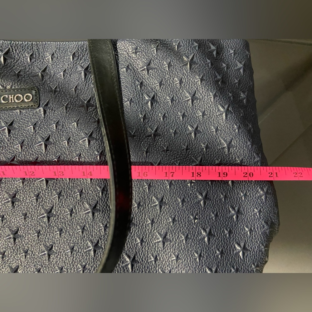 Jimmy Choo Pimlico Star Studs Navy Leather Tote Bag - Picture 11 of 12